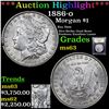 Image 1 : ***Auction Highlight*** 1886-o Morgan Dollar $1 Graded Select Unc By USCG (fc)