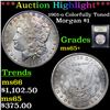 Image 1 : ***Auction Highlight*** 1901-o Colorfly Toned Morgan Dollar $1 Graded GEM+ Unc BY USCG (fc)
