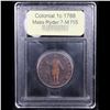 Image 4 : ***Auction Highlight*** 1788 Massachuetts Ryder 7-M Colonial Cent 1c Graded f+ By USCG (fc)