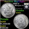 Image 1 : ***Auction Highlight*** 1881-o Morgan Dollar $1 Graded Choice+ Unc By USCG (fc)