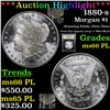Image 1 : ***Auction Highlight*** 1880-s Morgan Dollar $1 Graded GEM+ UNC PL BY USCG (fc)