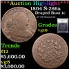 Image 1 : ***Auction Highlight*** 1804 S-266a Draped Bust Large Cent 1c Graded vg+ By USCG (fc)