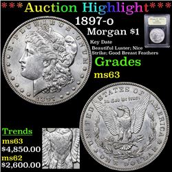 ***Auction Highlight*** 1897-o Morgan Dollar $1 Graded Select Unc By USCG (fc)