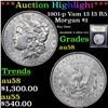 Image 1 : ***Auction Highlight*** 1901-p Vam 13 I3 R5 Morgan Dollar $1 Graded Choice AU/BU Slider By USCG (fc)