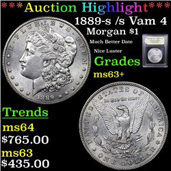 ***Auction Highlight*** 1889-s /s Vam 4 Morgan Dollar $1 Graded Select+ Unc BY USCG (fc)