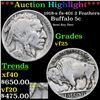 Image 1 : ***Auction Highlight*** 1918-s fs-401 2 Feathers Buffalo Nickel 5c Grades vf+ (fc)
