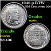 Image 1 : 1946-p BTW Old Commem Half Dollar 50c Grades Choice Unc