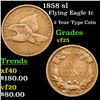 Image 1 : 1858 sl Flying Eagle Cent 1c Grades vf+