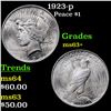 Image 1 : 1923-p Peace Dollar $1 Grades Select+ Unc