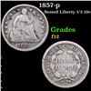 Image 1 : 1857-p Seated Liberty Half Dime 1/2 10c Grades f, fine