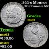 Image 1 : 1923-s Monroe Old Commem Half Dollar 50c Grades Select Unc
