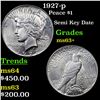 Image 1 : 1927-p Peace Dollar $1 Grades Select+ Unc