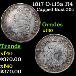 1817 O-113a R4 Capped Bust Half Dollar 50c Grades xf