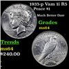 Image 1 : 1935-p Vam 1i R5 Peace Dollar $1 Grades Choice Unc