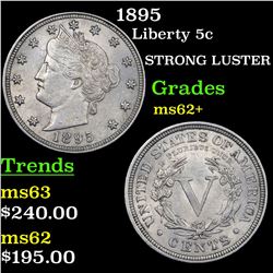 1895 Liberty Nickel 5c Grades Select Unc