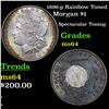 Image 1 : 1896-p Rainbow Toned Morgan Dollar $1 Grades Choice Unc