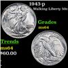 Image 1 : 1943-p Walking Liberty Half Dollar 50c Grades Choice Unc