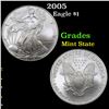 Image 1 : 2005 Silver Eagle Dollar $1 Grades Mint State