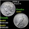 Image 1 : 1926-p Peace Dollar $1 Grades Select+ Unc