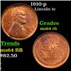 Image 1 : 1910-p Lincoln Cent 1c Grades Choice Unc RB