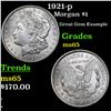 Image 1 : 1921-p Morgan Dollar $1 Grades GEM Unc