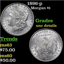1896-p Morgan Dollar $1 Grades Unc Details