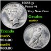 Image 1 : 1923-p Peace Dollar $1 Grades Choice+ Unc