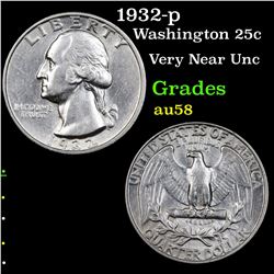 1932-p Washington Quarter 25c Grades Choice AU/BU Slider
