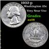 Image 1 : 1932-p Washington Quarter 25c Grades Choice AU/BU Slider