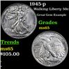 Image 1 : 1945-p Walking Liberty Half Dollar 50c Grades GEM Unc