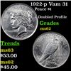 Image 1 : 1922-p Vam 31 Peace Dollar $1 Grades Select Unc