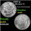 Image 1 : 1887-p Morgan Dollar $1 Grades GEM Unc