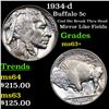 Image 1 : 1934-d Buffalo Nickel 5c Grades Select+ Unc