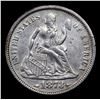Image 2 : 1873-p Arrows Seated Liberty Dime 10c Grades Choice AU