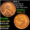 Image 1 : 1931-s Lincoln Cent 1c Grades Choice+ Unc RB