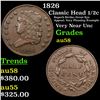Image 1 : 1826 Classic Head half cent 1/2c Grades Choice AU/BU Slider