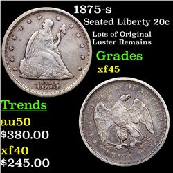 1875-s Twenty Cent Piece 20c Grades xf+