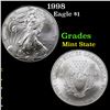 Image 1 : 1998 Silver Eagle Dollar $1 Grades Mint State