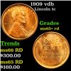 Image 1 : 1909 vdb Lincoln Cent 1c Grades Gem+ Unc RD