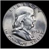 Image 2 : 1952-p Franklin Half Dollar 50c Grades Choice Unc FBL