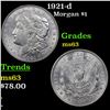 Image 1 : 1921-d Morgan Dollar $1 Grades Select Unc