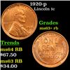 Image 1 : 1920-p Lincoln Cent 1c Grades Select+ Unc RB