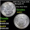 Image 1 : 1887/18-p Vam 10A  Morgan Dollar $1 Grades Choice+ Unc