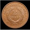 Image 3 : 1866 Two Cent Piece 2c Grades Choice AU