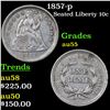 Image 1 : 1857-p Seated Liberty Dime 10c Grades Choice AU