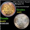 Image 1 : 1881-s Rainbow Toned Morgan Dollar $1 Grades GEM Unc