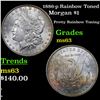 Image 1 : 1886-p Rainbow Toned Morgan Dollar $1 Grades Select Unc