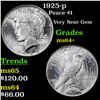 Image 1 : 1925-p Peace Dollar $1 Grades Choice+ Unc