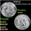Image 1 : 1943-p Walking Liberty Half Dollar 50c Grades Select+ Unc