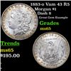 Image 1 : 1883-o Vam 43 R5 Morgan Dollar $1 Grades GEM Unc